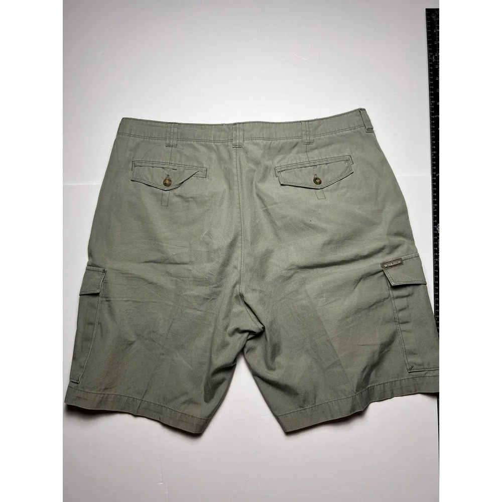 Woolrich Cargo Shorts Mens 38 Field Stone Grey Green 100% Cotton Utility 3012